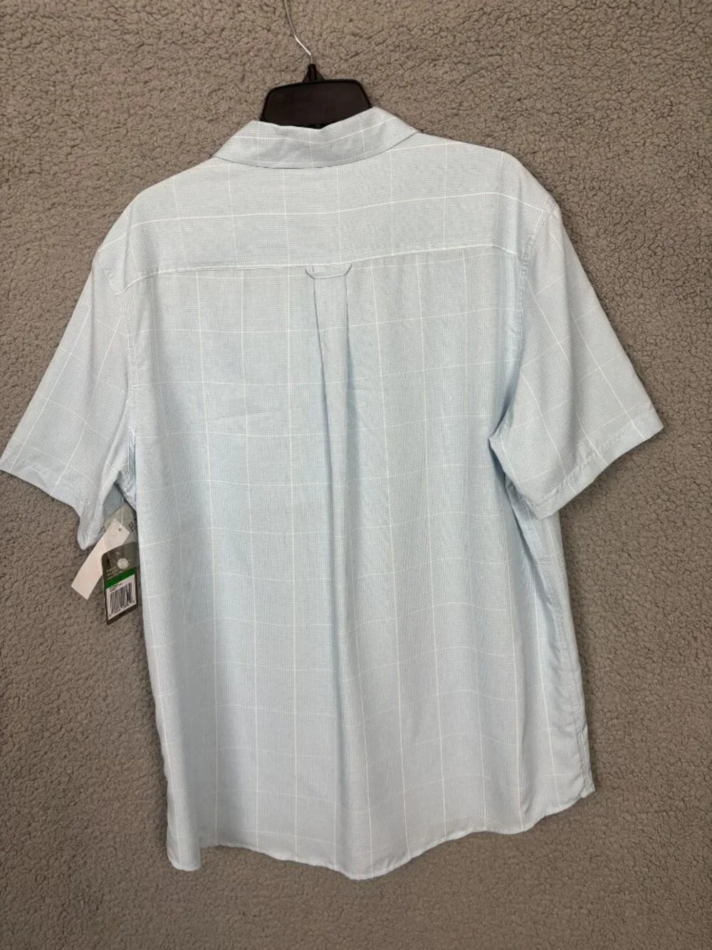 G.H. Bass Mens Light Blue Short-Sleeve Plaid Button-Up Shirt Size L New With Tag - Picture 3 of 8